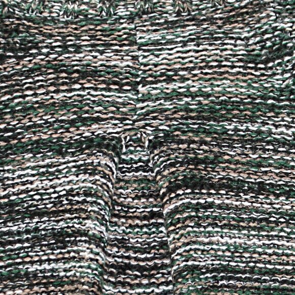 DEREK HEART Sweater Knit Marled Green Black Variegated Pullover Pleated M - Picture 5 of 12